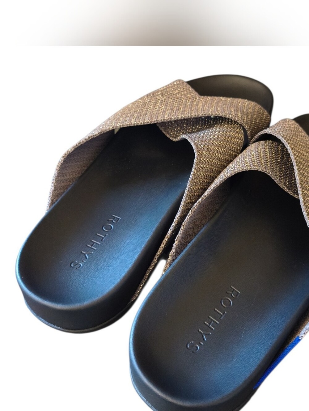 Rothy’s Weekend Knit Slide - Silver Size 9 Breathable Hemp Minimalist - Picture 3 of 4